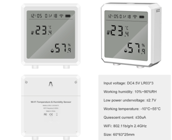 Wifi sıcaklık ve nem sensörü kablosuz akıllı termometre higrometre dedektörü - 2